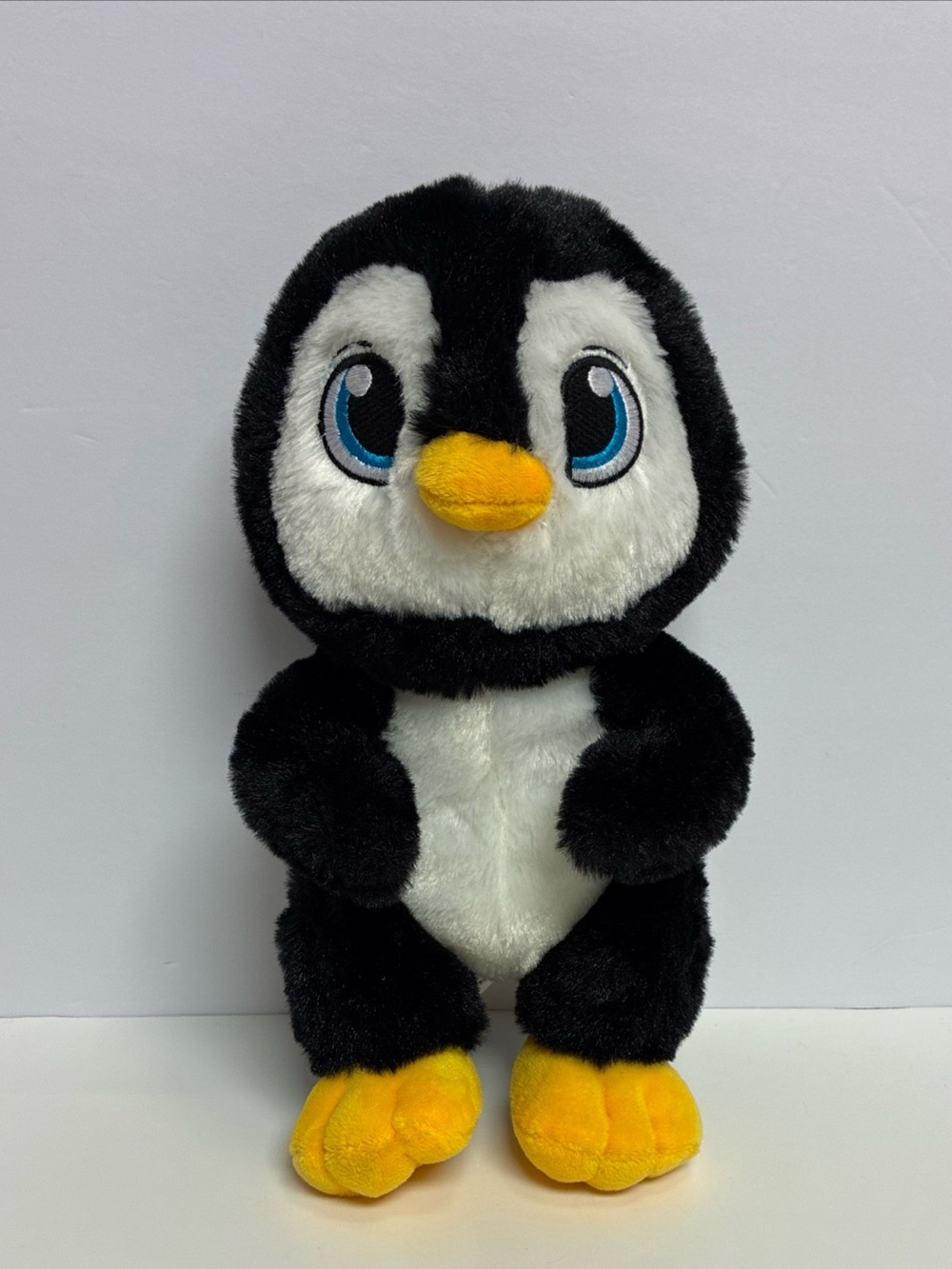 Fiesta Swaddle Babies Penguin Plush Animal Black White 9.5in Tall Blue Eyes Soft